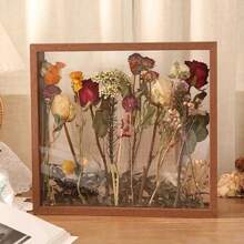 1pc Handmade Dried Flower Display Frame, Double-Sided Transparent Photo Frame, DIY 3D Insect Clay Model Specimen Holder, Desktop Frame, 8" / 10" / A4, Gift For Birthday, Graduation