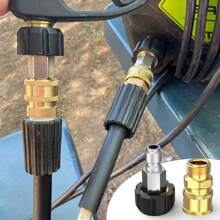 2/8pcs High Pressure Washer Adapter Set, Quick Connect Kit With Metric M22 Female Swivel To 3/8'' Quick Connect, Male Fitting, 3/4" To Quick Release For Garden Tool