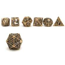 7pcs/Set Hollow Dragon Metal Dice Set - Lightweight Polyhedron Shape, Suitable For Role Playing Games, Board Games And Card Games - Multicolor - View 2