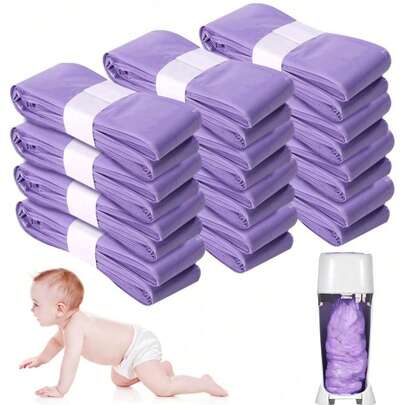 1pc/2pcs/4pcs/6pcs/9pcs/12pcs Replacement Trash Bags For Odor-Proof Disposable Garbage Liners, Folding Bags For Baby Care