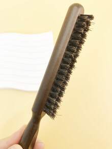 1pc Imitation Bristle Narrow Tooth Comb Hair Three Row Hair Comb Fluffy Shape Long Handle Makeup Pointy Tail Hair Curl Comb - Multicolor - View 5