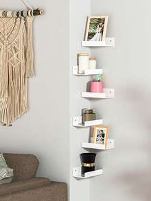 White/Black Acrylic Floating Wall Shelf Storage Rack, Wall Mounted Kindergarten Kids Bookshelf, Invisible Hanging Wall Shelf For Wall Storage, Toy Picture Wall Shelf Display Rack Bathroom Storage Rack - Multicolor - View 4