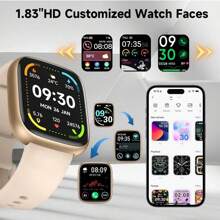 SIMSONLAB 1,83 Zoll HD Großbildschirm Smartwatch für Damen und Herren, 100+ Sportmodi, IP68 wasserdicht, 24-Stunden-Aufzeichnung, intelligenter Sprachassistent, individuelle Zifferblätter, Musiksteuerung, Fotosteuerung, Mobilfunkpositionierung