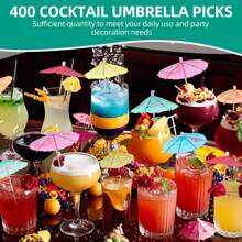 100/70/50/24pcs Cocktail Decoration Sticks, Art Umbrella Shaped Decoration Picks For Fruit, Cake, Milk Tea, Coffee Beverages, Suitable For Birthday, Wedding, Outdoor Party, Bar & Restaurant