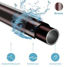 Dyhome Cần khoan, Thanh treo rèm tắm cong 33-78 inch, Chiều dài có thể điều chỉnh, Thanh treo rèm, Thanh treo, Thanh treo rèm tắm có thể điều chỉnh Thanh treo rèm tắm cong chống gỉ Thanh treo rèm tắm tròn cho phòng tắm, bồn tắm, buồng tắm, đồ trang trí phòng tắm bằng thép không gỉ - màu nâu - Xem 4