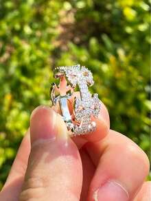 DUBSS 1 Piece Iced Out Ring For Men Prong Setting Real Copper Hip Hop Jewelry - Ring - View 23