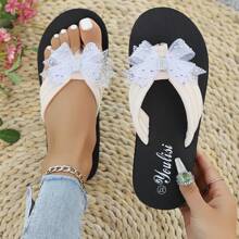 Damen europäischer und amerikanischer Stil Schmetterling Flip Flops mit Strass, Lässig Strandpantoffeln, modische Heim Sandalen