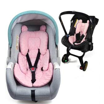 三合一可翻转新生儿汽车安全座椅头部身体支撑，婴儿汽车安全座椅内衬，超柔软透气婴儿汽车安全座椅枕垫，适合男孩女孩，适合婴儿车、摇椅、秋千