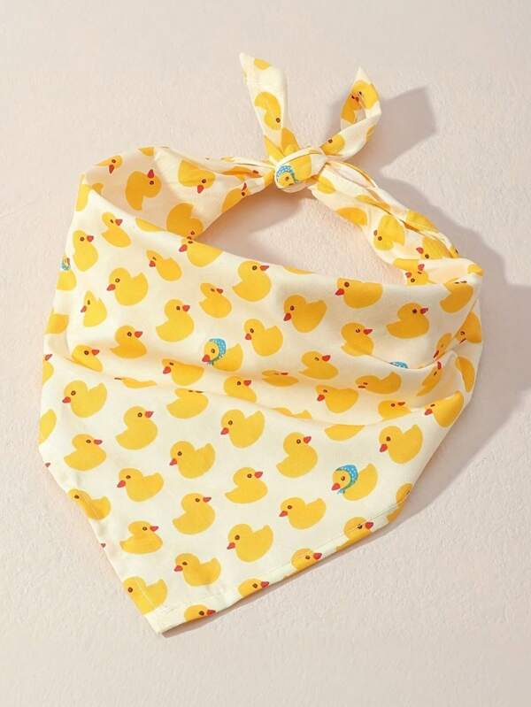 1 pièce Bandana à imprimé canard pour animaux de compagnie de petite et moyenne taille