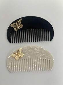 1 Peça Pente de Borboleta Fashionable de Alto Padrão Leve de EVA (Copolímero de Etileno e Acetato de Vinila), Leve, Portátil, Anti-estático. Inclui 1 Bolsa de Cordão de Seda Sintética. Ferramenta de Penteado