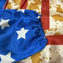 2 件男女通用经典恐怖小丑服装套装，不对称蓝色和金色图案连体衣，带双领装饰，适合马戏团、游乐园、化妆舞会、派对、表演 - 金色 - 查看 3