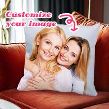 1 pièce Taie d'oreiller personnalisée DIY, Coussin décoratif personnalisé pour la maison, Housse de coussin imprimée en cadeau, Taie d'oreiller imprimée photo DIY personnalisée, Housse de coussin imprimée personnalisée recto pour la famille