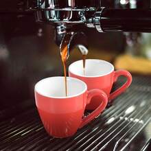 2 件套陶瓷意式浓缩咖啡杯，带碟子和不锈钢迷你勺，意式浓缩咖啡杯，80 毫升/2.7 盎司 返校季 - 彩色 - 查看 6