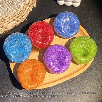 1/5 件珠状减压球，可塑球减压球，压力释放感官坐立不安挤压玩具，桌上成人感官坐立不安挤压玩具，礼盒填充物，生日礼物（无针孔）