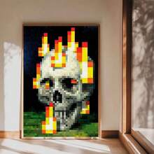 1 tấm/bộ Tranh canvas hình đầu lâu và ngọn lửa pixel trừu tượng, phong cách trang trí nghệ thuật, tranh treo tường trong nhà, tranh in, quà tặng, phòng ngủ, văn phòng, phòng khách, quán cà phê, trang trí nhà cửa và ký túc xá, không khung, trang trí Halloween, trang trí nhà cửa, trang trí mùa thu, trang trí phòng - Nhiều màu - Xem 6