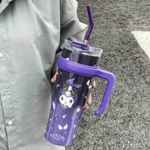 1 pezzo Bottiglia d'acqua isolata carina da 40 once/1,2 litri in acciaio inossidabile 304 con accessori in silicone, tazza da caffè e tumbler con motivo  rosa,  e Cinnamoroll, adatta per scuola, ufficio, infermieri e insegnanti, articoli autorizzati . Articoli per il ritorno a scuola