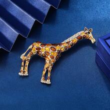 1pc Zinc Alloy Animal Giraffe Shape Brooch, Suitable For Daily Wear, Gift - Golden - View 3