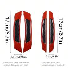 Car Shaped Door Decor Stickers, Reflective Warning Strips, Car Reflective Markings, Side Door Scratch Protection Stickers, Anti-Collision Stickers, Car Reflective Strips