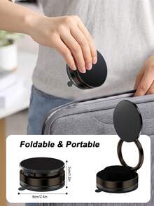 Ultra-Strong Folding Magnetic Car Phone Stand, 360° Rotation, Vacuum Suction Cup Base And Magnetic Guide Ring - Universal Stand For I Phone, Android And All Smartphones, Ideal For Cars, Gyms, Mirrors Or Smooth Surfaces, Dashboard Mount | Folding Design | Powerful Magnetic Grip - Multicolor - View 6