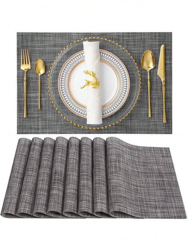 مفارش الطاولة - مقاومة للماء، للحرارة ومانعة للانزلاق، وسهلة التنظيف، وسائد الطاولة للقهوة والطعام والديكور المنزلي - بألوان صلبة، ديكور الغرفة، حصيرة الوعاء والصحن، وحامي الطاولة