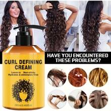 2pcs 9.47 Oz Argan Oil Curl Defining Cream, Anti-Frizz, Enhance Elasticity, Moisturizing, Long-Lasting Hold, For Dry And Curly Hair, Castor Oil Curl Defining Cream