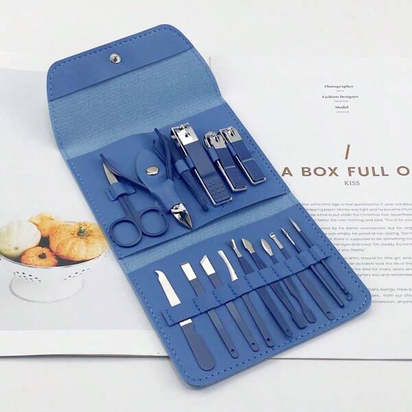 1 Set Portable Nail Clipper Set With Portable Travel Case, Suitable For Home And Travel Use, Including Scissors And Files With Straight Edges, Ear Spoons, Scissors - Professional Travel Beauty And Care Tools