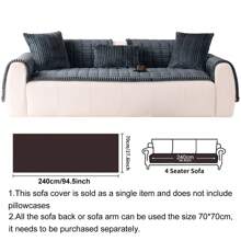 1pc Bohemian Style Sofa Cover, Quilted Thick Plush Fabric, Machine/Hand Washable, Non-Slip Pet Friendly Sofa Protector, Soft & Comfortable Polyester, Suitable For Living Room, Bedroom, Office Room Decor Home Decor Couch Cover Sofa Covers Living Room Decor