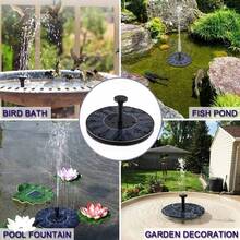 1pc Round Solar Powered Fountain, Outdoor Birdpath Water Fountain, Floating Garden Fountain Water Pump, Suitable For Spring, Summer, Fall, No Battery Required, Works Under Sunlight