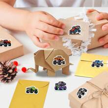 500 Stücke Monster Trucks Aufkleber Rolle, Cartoon Monster Truck Spielzeug Aufkleber, Auto Aufkleber, Scrapbooking Aufkleber, ästhetische Aufkleber, Büroartikel Aufkleber, wasserfeste Vinyl Aufkleber für Wasserflasche, Computer, Laptop, Handy, Gepäck, Notizbuch, Kühlschrank