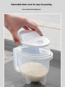 1 pièce Lave-riz et grain sans les mains, Passoire à riz, Tamis à riz, Lave-riz automatique rapide et paresseux, Panier de drainage à double flux, Panier de lavage de riz, Panier de rangement, Ustensiles de cuisine, Passoire de cuisine avec poignée pour le riz, les haricots, les raisins et les petites tomates