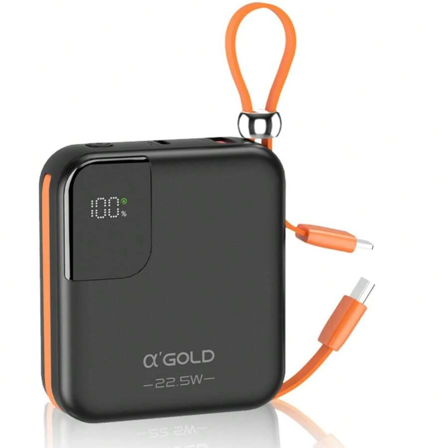 A'Gold BTE-48A Power Bank 10,000mah Universal Portable Charger Display Color Orange Black - màu đen - Xem 1