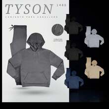 CONJUNTO CASUAL TIPO DEPORTIVO 2 PIEZAS, SUDADERA CON CAPUCHA Y PANTALON CON JARETA O CIERRE PARA HOMBRE - Gris Oscuro - Ver 3