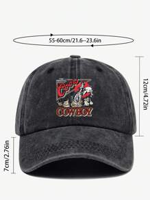 1pc Adjustable Classic Western Cowboy Logo Baseball Cap, Retro , , Suitable For Outdoor Travel, Camping, Sun Shading, Party, Hip-Hop, Dad, Trucker, Polo Ball Cap, Summer