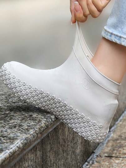 2pcs Random Solid Silicone Rain Boots Cover For School,Office,Household,Travel, Back To School Supplies