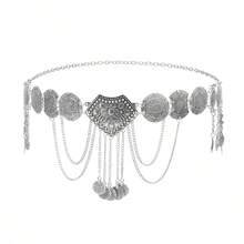 1 pièce Chaîne de taille décorative de pièce de monnaie vintage, ceinture de taille en métal bohème à franges. Accessoire de danse du ventre pour assortir une robe. Convient pour le port lors de festivals de musique et de soirées