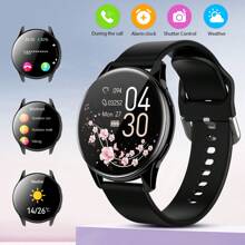 1pc Silicone Band Smart Watch For Men & Women, With Calling, Pedometer, Calorie, Distance Tracking, Multiple Sport Modes, Alarm, Call & Message Reminder, 1.53" HD Full Touch Display Compatible With IOS & Android Smartphones