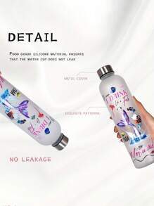 1pc 1000ml/33OZ Capacity Metal Cap Plastic Water Bottle, Fashion Design, Multiple Patterns Available, 3D Printing Technology Provides Stereoscopic Effect, Portable And Durable, Suitable For Outdoor Sports, Fitness, Parties, Travel, Holiday Gifts, Etc.