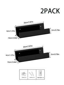 White/Black Acrylic Floating Wall Shelf Storage Rack, Wall Mounted Kindergarten Kids Bookshelf, Invisible Hanging Wall Shelf For Wall Storage, Toy Picture Wall Shelf Display Rack Bathroom Storage Rack - Multicolor - View 14