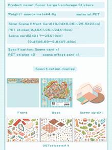 2pcs/1pc Large Size 3-Layer Decorative DIY Landscape Stickers, 3D Miniature House Micro-Scene Stickers For Children DIY Scrapbooking Toys, Landscape Stickers, Scene Stickers, Handbook Stickers, Reusable In Multiple Sizes