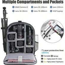 Camera Backpack Trolley Case Bag With Tod Holder AntiTheft Waterproof Camera Bag Fits 15.6' Laptop For Canon Nikon  DSLR SLR Camera For Women Men Photographer 5.0 Black Large - 5.0L - View 5