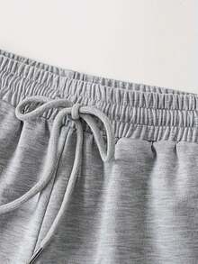 Conjunto deportivo para exteriores, camiseta de manga corta de y estampado de mariposas pantalones cortos deportivos ajustados mujercortos para mujer - Gris - Ver 5