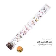 1 卷 2 米植物花卉形状和纸胶带，创意美学贴纸，DIY 装饰粘贴工艺品材料，节日礼物，个性化剪贴簿学校文具返校