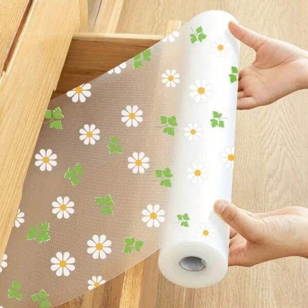 1PC Reusable Non-Adhesive Fridge Liner - Grease & Stain Resistant - For Freezer Glass Shelves, Cabinet Drawers - Non-Slip Pad For Kitchen