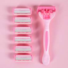 2pcs Handle + 36pcs Blade, Manual 6-Layer Stainless Steel Razor, Unisex Hair Removal For Armpits, Legs, Chest, Economical & Portable Personal Grooming Tool