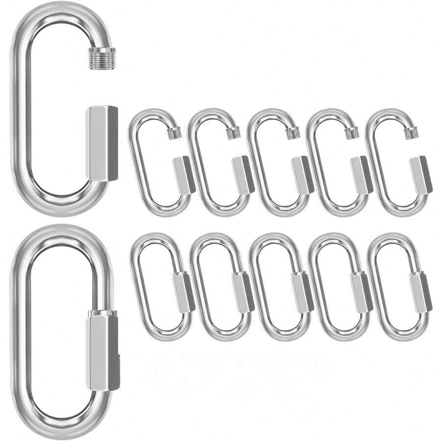 Quick Links Chain Heavy Duty Carabiner Clips For Swing Outdoor Camping - M12-12Pack - View 1