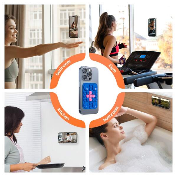 Magnetic Suction Cup Phone Mount For MagSafe Case, Sticky Grip Anti-Slip Hands-Free Shower Phone Holder For IPhone 16/15/14/13/12, Removable Hands-Free Selfie/Video For Women Girl Teen Compatible With IPhone, Android Phone, Gift For Birthday, Family, Friends Phone Stand, Phone Accessories