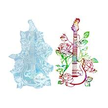 1pc Rose And Guitar Holographic Silicone Mold,Easy To Clean And Reusable Craft Resin Mold,Silicone Molds For Creative Wall Art Decoration Suitable For Friends, Family, And DIY Enthusiasts, Suitable For Various Scenarios - Clear - View 11
