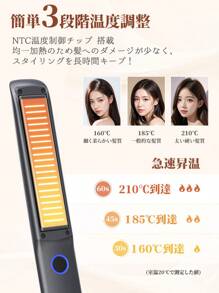 Hair Iron, 2-Way Curling/Straightening Iron, Burns Prevention, 24mm Plate, Professional Grade, 160℃~210℃, 3 Temperature Settings, 50 Seconds Warm-Up, Easy To Carry, Unisex, For Home/Travel/Business Trip/Commuting/Gift