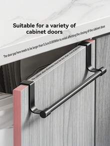 Bold And Thickened Stainless Steel Door Towel Rack Tea Towel Rack Bath Towel Rack Punch-Free Towel Bar Stainless Steel Rack Suitable For Bathroom Kitchen Door Drawer Toilet (Hook Plastic + Hanging Rod Stainless Steel) Kitchen Items Kitchen Accessories Kitchen Tools - Bold and Thick Towel Rack - View 15