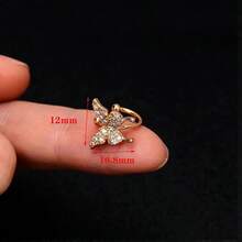 1pc Rhinestone Butterfly Ear Clip, Women Personalized Daily Ear Cuff - Butterfly - View 11